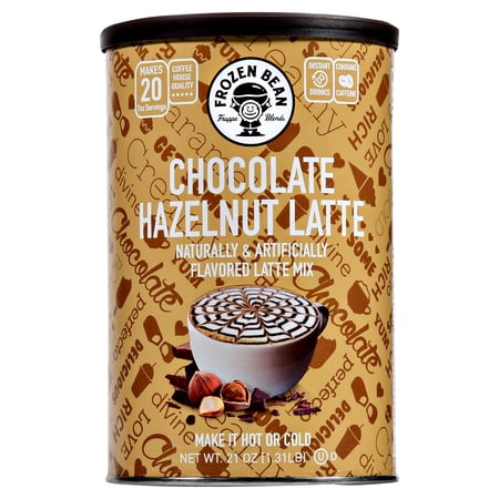 Frozen Bean Chocolate Hazelnut Latte Deluxe Frappe Coffee Mix, 21 Ounce