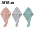 thumbnail image 2 of Paquete de 3 toallas para el cabello, tela de bambú, toallas de ducha suaves para mujer, gorro de secado envolvente con turbante de pelo rizado, 2 of 5