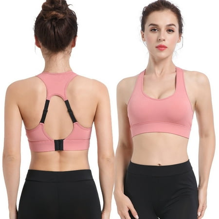 

DENGDENG Womens Comfort Workout Running Medium Support Sports Bras Fitness Hollow Out Bra Seamless Solid Sports Bras for Women