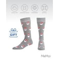 thumbnail image 6 of MeMoi Men's Festive Funny Santa Shades Novelty Crew Socks - Mens - Male, 10-13, Medium Gray Heather, 6 of 9
