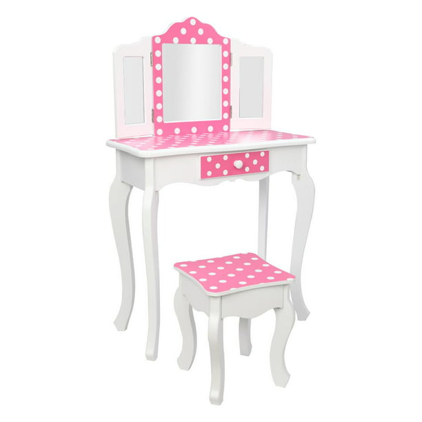 Fch Kids Vanity Table Set Princess, Little Girl Vanity Set Pink
