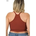 thumbnail image 3 of Zenana Women & Plus Ribbed Knit Cropped Cami Active Fitness Tank Top, 3 of 3