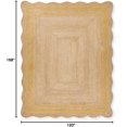 thumbnail image 2 of Rajputana Natural Jute Scalloped Bohemian Decor Handwoven Custom Decorative Rug (BD1) (10x14 ft-YLW), 2 of 4
