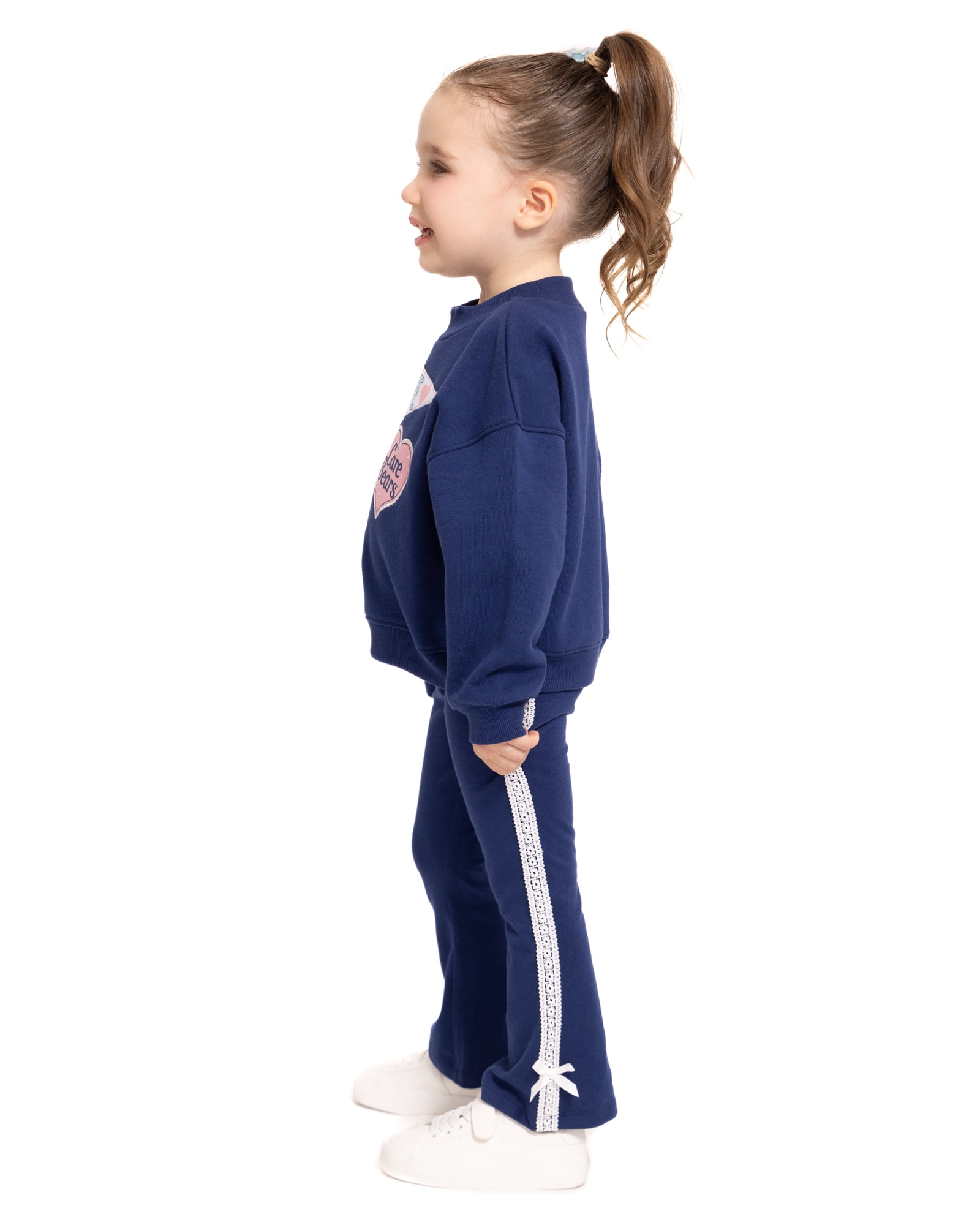 Care Bears Toddler Girls Allover Print Top and Flared Leggings Set, 2-Piece, Sizes 12M-5T