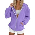 thumbnail image 2 of Yievot Hoodies for Women Casual Zip Up Drawstring Hoodie Long Sleeve Hooded Sweatshirt Cute Fall Jacket Top with Pockets, 2 of 4
