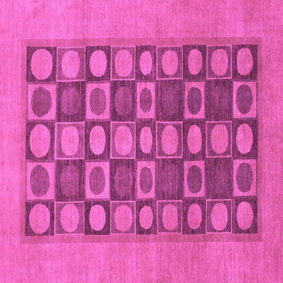 Ahgly Company Indoor Square Checkered Purple Modern Area Rugs, 8' Square