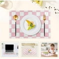 thumbnail image 4 of Pink Plaid Placemats Set of 6,Buffalo Check Dining Table Mats,Non-Slip Washable Place Mats Farmhouse Kitchen Table Placemats for Indoor Outdoor Party Wedding Decoration,12x18 inch, 4 of 6