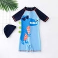 thumbnail image 2 of AOMPMSDX Boys Swimwear Cartoon Printed Pieces Boys Baby Bathing Wear Beach Set Girls Summer Swimsuit 1 Suit Swimwear Hat Girls Swimwear 2 Years-3 Years, 2 of 7