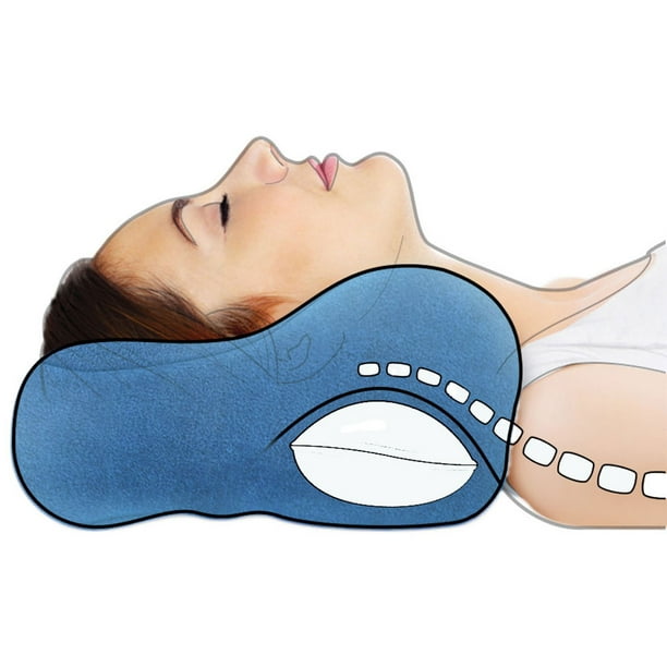 Sunshine Pillows Chiropractic Neck Pillow for Extra Neck Support, Navy