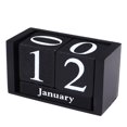 Voiceine Desktop Wooden Calendar Vintage Calendar Desktop Wood Block ...