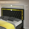 thumbnail image 6 of Merluxy Full Size Bed Frame with Led Lights Headboard,Acrylic Mirror Accents,No Box Spring Needed,Velvet Black, 6 of 10