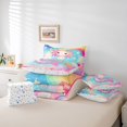 thumbnail image 6 of Manfei Kids Children Cartoon Axolotl Twin Bedding Sets 7-Piece,Kawaii Rainbow Bedding Comforter Set Microfiber,Cute Stars Print Breathable Sheet Sets,Super Cozy Room Decor,Reversible, 6 of 8