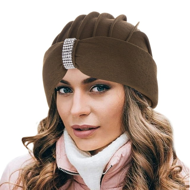 Turban Ethnique Bohème avec Strass, Bonnet pour Femmes Cancer