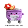 thumbnail image 4 of Lindo Crochet Contenedor Basura Fuego Apoyo Emocional Regalos Divertidos () Púrpura, 4 of 4