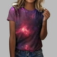 thumbnail image 1 of UPPADA T-Shirts d'Été pour Femmes à Imprimé Graphique, Col Ras du Cou, Décontractés, Manches Courtes, Coupe Ample, Chandails à Enfiler, Mode, Vacances, Plage, Blouses Multicolores, S, 1 of 4