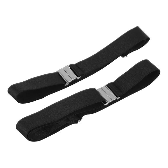 SEWOART 2Pcs Black Unisex Adjustable Sock Stay Belts with Elastic Non Slip Straps