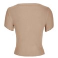 thumbnail image 4 of Blusa superior sexy de manga corta sólida con cuello redondo de verano para mujer con estilo OAVQHLG3B Store lin121212, 4 of 5