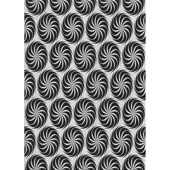 Ahgly Company Indoor Rectangle Patterned Midnight Gray Area Rugs, 4' x 6'