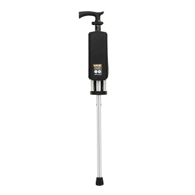 Asiento de bastón,Bastones Plegables con Asiento,Asiento de bastón plegable Taburete de tres patas Silla de bastón,Silla ligera antideslizante para mujer,Taburete con muletas para Negro