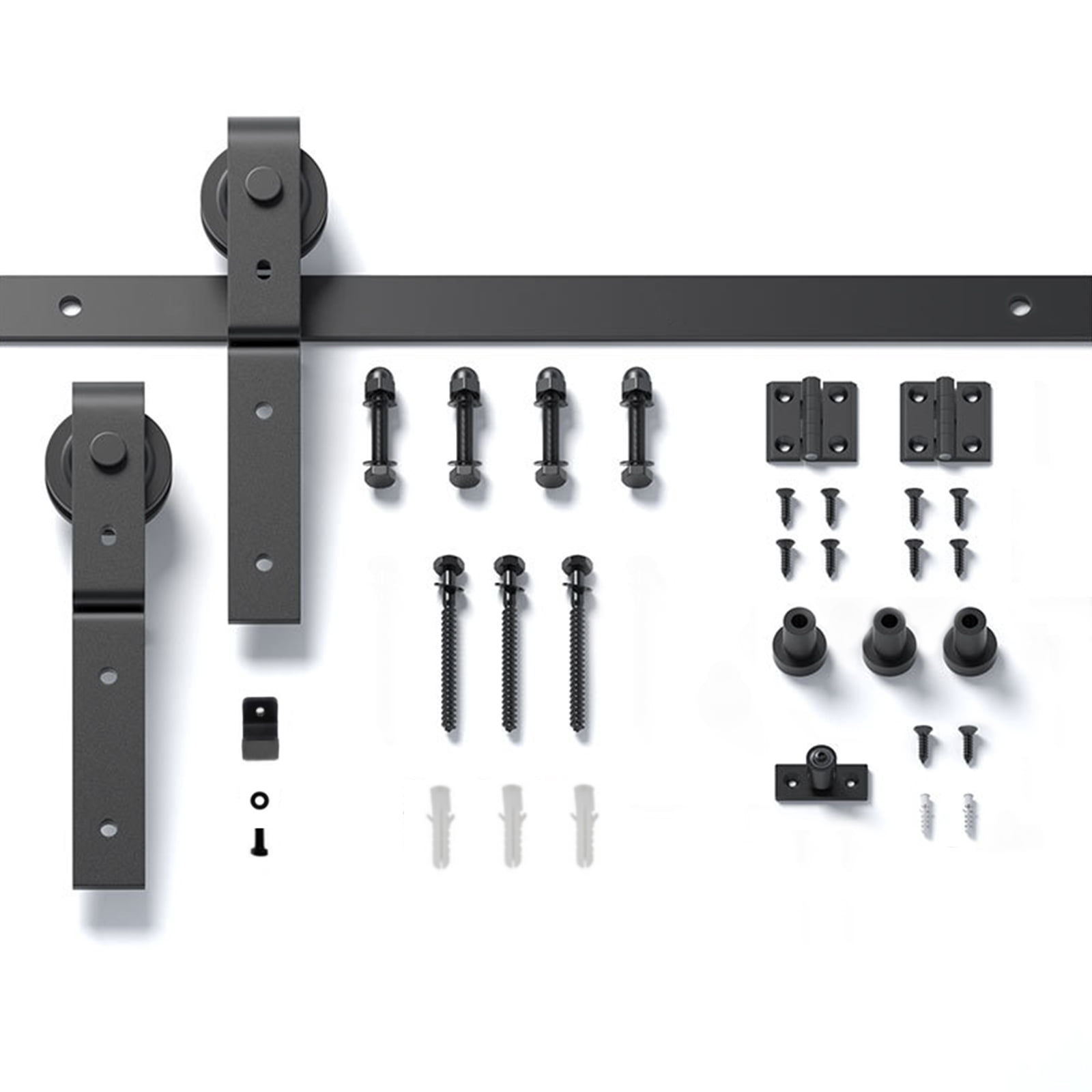 40" Bi-Folding Sliding Barn Door Hardware Kit for 2 Doors,Smoothly&Quietly,Black Track J Shape Roller