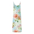 thumbnail image 3 of cocolona Womens Summer Cami Long Dress V Neck Sleeveless Floral Maxi Dress Vacation Beach Ruffle Flowy Sundress, 3 of 5