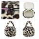 thumbnail image 3 of 1 Pc Bolsa de Maquillaje Portátil de Leopardo para Vacaciones y Viajes de Negocios Beige de Franela, 3 of 3