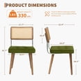 thumbnail image 3 of Green pu leather y natural rattan dining chair con forrado seat y solid wood back, 3 of 8