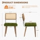 thumbnail image 3 of Set of two green pu leather y natural rattan dining sillas: forrado seat y solid wood back, 3 of 8