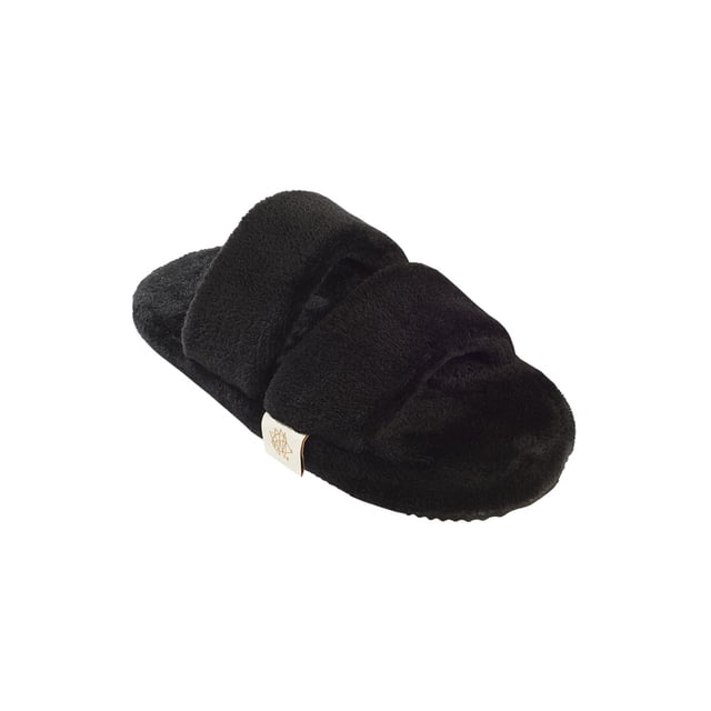 Pantufla Erizo Donna Plataforma Abierta doble banda color Negro