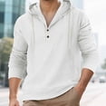 thumbnail image 1 of Ceisia Men's Oversize Hooded Half-Placket Flax Long-Sleeve Top Multi-Solid for Spring/Summer Gift, 1 of 6