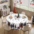 thumbnail image 5 of Christmas Round Tablecloth Red Truck Christmas Tablecloth 60 Inch Buffalo Plaid Xmas Tree Table Cover Snowflake Waterproof Wipeable Table Cloth for Kitchen Home Farmhouse Decoration Holiday Decor, 5 of 7