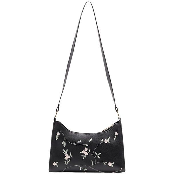 Bolso de mano floral para mujer bolso de mano pequeño con encaje costura 2023 bolso de mano de cuero PU para mujer