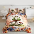 thumbnail image 3 of Homewish Kawaii Frog Animal Queen Comforter Set for Teens, Rustic Groovy Floral Bedding Sets, Jungle Mushroom Reversible Bedding Comforter Set, Luxury Bedroom Decor, 3-Piece, 3 of 9