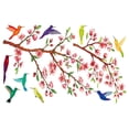 thumbnail image 2 of TIMIFIS Sticker Sticker Bird Peach Flower Wall Decal Wall Decal Wall Decor Hummingbird Home Decor, 2 of 6