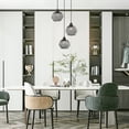 thumbnail image 6 of Vanity Art 3-Light Cluster Globe Pendant Light with Globe Shade | Modern Fixtures Accent Ceiling Lights for Bedroom Entrance Doorway Dining Room Living Room Hallway Bathroom Pendants, 21303BK, 6 of 10