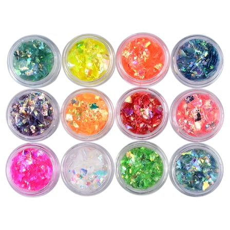 RAGUPEL 12 Colors Iridescent Chunky Glitter Flake Irregular Resin Epoxy Filler Craft Glitters Manicure Sparkle Festival Sequins Epoxy Flakes