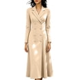 thumbnail image 2 of Aimik Women's Double Breasted Long Blazer Dress Lapel Collar Work Office Slim Fit Formal Midi Coat Dress, 2 of 6