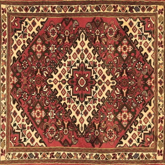 Ahgly Company Indoor Square Persian Brown Traditional Area Rugs, 5' Square