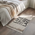 thumbnail image 4 of Area Rug with Tassels 2' x 3', Summer Quotes Lake and Forest Kitchen Runner Rug for Hallway Bedroom Throw Rugs, Farm Wooden Frain Soft Door Mat for Bathroom Entrance Living Room, 4 of 9