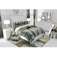 thumbnail image 4 of Elk Deer Bedding Set Farmhouse Cottage Lodge Twin Comforter Set ,Christmas Reindeer Pine Trees Quilt Woodland Wildlife Moose Duvet Insert,Rustic Home Decor,Green, 4 of 6