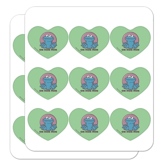 Sesame Street Cookie Monster Om Nom Nom Heart Shaped Planner Calendar Scrapbook Craft Stickers