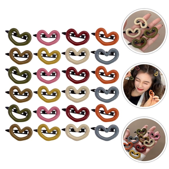 ELAYARD 48pcs Colorful Small Heart Hair Clips for Girls, Assorted Hairpins Birthday Party Accessories Set