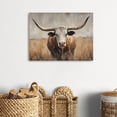 thumbnail image 5 of Longhorn Cow Canvas Wall Art, Rustic Western Cattle Painting Print, Farmhouse Animal Artwork for Living Room Bedroom Office Decor, Ready to Hang, 5 of 6
