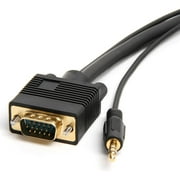 Cmple - VGA SVGA Monitor Cable, Gold Plated Connectors, Support Full HD Displays HDTVs (Male-to-Male) with 3.5mm Stereo