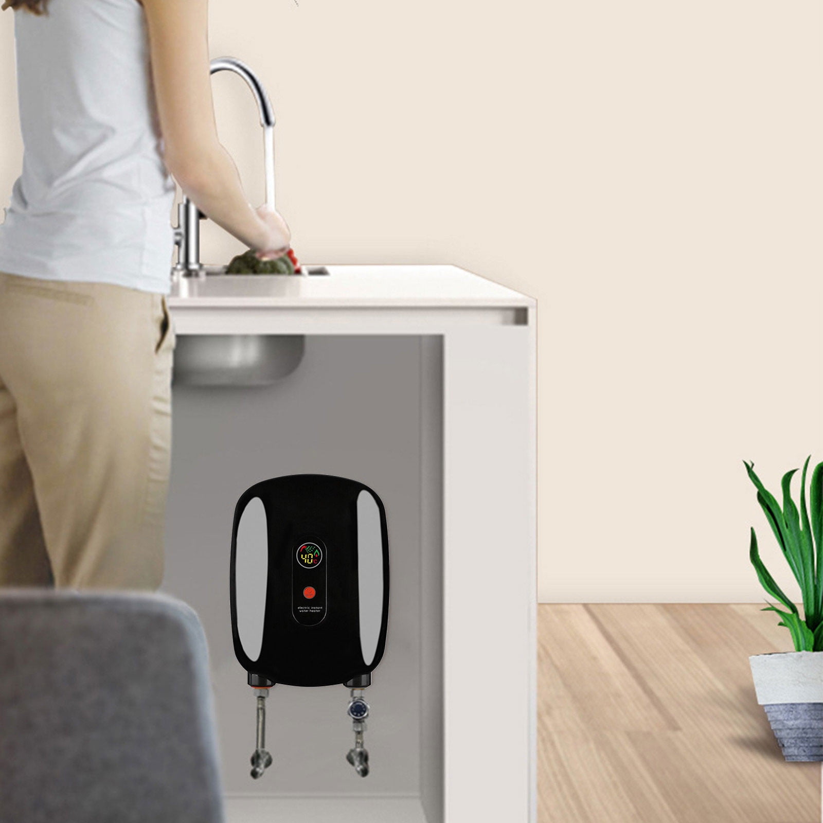 FY24 Home Appliances PEZHADA 3000W Mini Water Heater 110V Electric Tankless  Instant Hot Water Heater Thermostatic Washing Heating System For Home  Kitchen Bathroom (Black) | Walmart Canada