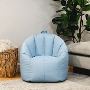 Big Joe Joey Junior Bean Bag Chair for Kids, 1.5 ft Nylon Blend Lightwight Lounge Chair, Durable Polyester, Blue Fog