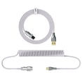 thumbnail image 1 of HXSJ USB to Type-C Keyboard Coiled Cable Detachable Mechanical Keyboard Coiled Cable with Metal Aviation Connector Nylon White, 1 of 9