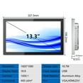 thumbnail image 3 of GreenTouch 13.3 Inch Touchscreen Monitor, Open Frame Multi-Touch Screen, HDMI+VGA+DVI, 1920 * 1080 Resolution, 3 of 7