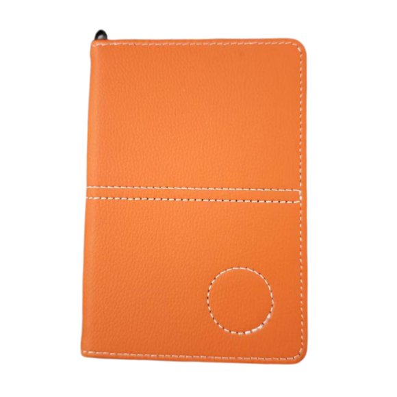 Funda compacta cuero sintético PU con mosquetón para tarjetas puntuación golf, para llevar un registro la puntuación y practicar.