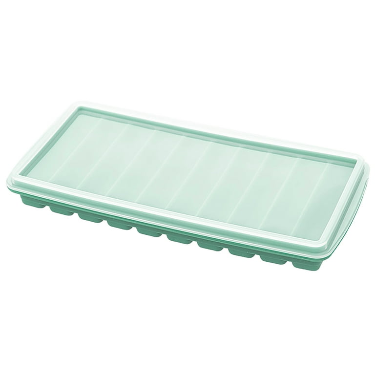 Ice Cube Trays for Freezer with Lid with Easy Release Flexible Silicone  Bottom